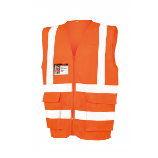 Gilet de sécurité en maille R479X - Fluorescent Orange personnalisable - Vue de face