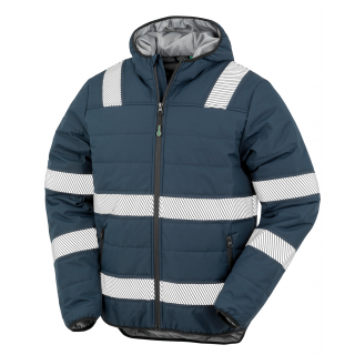 Veste de sécurité recyclée ripstop padded R500X - Navy personnalisable - Vue de face