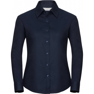 Chemise femme manches longues Oxford RU932F - Bright Navy personnalisable - Vue de face