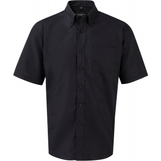 Chemise homme manches courtes Oxford RU933M - Black personnalisable - Vue de face