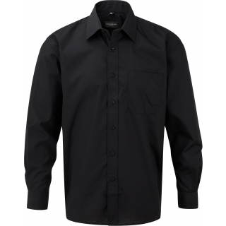 Chemise homme popeline polycoton manches longues RU934M - Black personnalisable - Vue de face