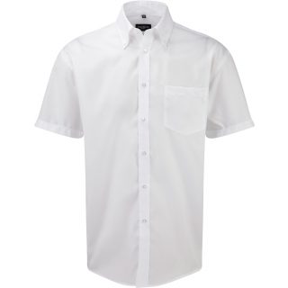 Chemise homme manches courtes Non Iron - classique RU957M - White personnalisable - Vue de face