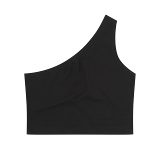 Haut asymétrique pour femme SK116 - Black personnalisable - Vue de face