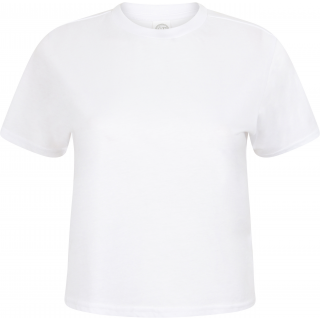T-shirt court coupe carrée femme SK237 - White personnalisable - Vue de face