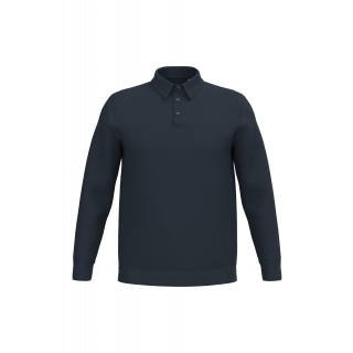 Polo écoresponsable manches longues homme SP204 - Navy Blue personnalisable - Vue de face