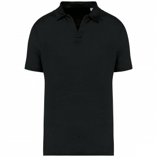Polo en lin homme SP220 - Black personnalisable - Vue de face