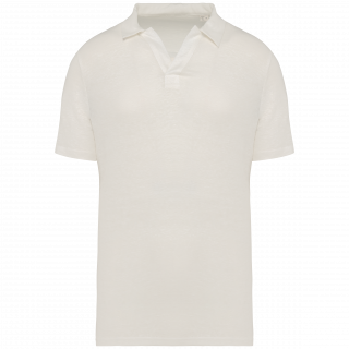 Polo en lin homme SP220 - Ivory personnalisable - Vue de face