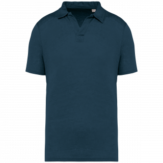 Polo en lin homme SP220 - Peacock Blue personnalisable - Vue de face