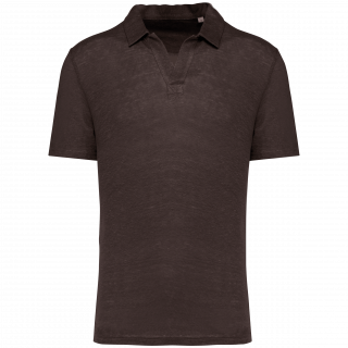 Polo en lin homme SP220 - Stone Grey personnalisable - Vue de face
