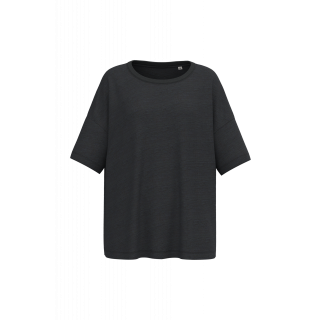 T-shirt écoresponsable slub oversize femme SP304 - Black personnalisable - Vue de face