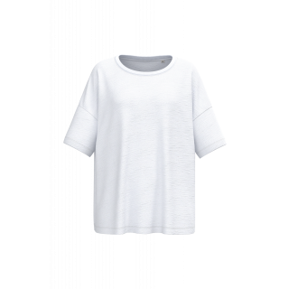 T-shirt écoresponsable slub oversize femme SP304 - White personnalisable - Vue de face