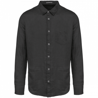 Chemise en lin homme SP504 - Anthracite Grey personnalisable - Vue de face