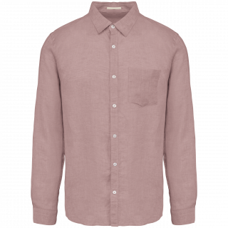 Chemise en lin homme SP504 - Petal Rose personnalisable - Vue de face