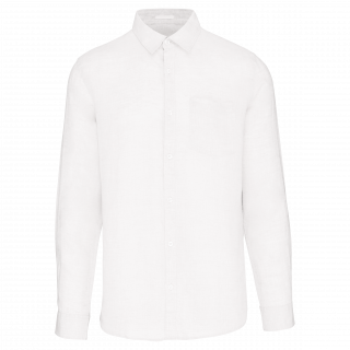 Chemise en lin homme SP504 - White personnalisable - Vue de face