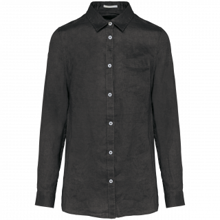 Chemise en lin femme SP505 - Anthracite Grey personnalisable - Vue de face