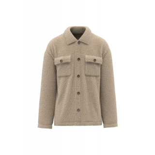 Surchemise à épaules tombantes en sherpa unisexe SP508 - Wet Sand personnalisable - Vue de face