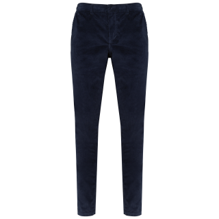 Pantalon écoresponsable en velours côtelé homme SP743 - Navy Blue personnalisable - Vue de face