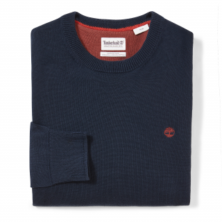 Pull coton bio col rond williams river TB0A2BMM - Dark Sapphire personnalisable - Vue de face