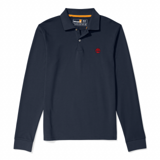 Polo LS piqué slim TB0A5UD - Dark Sapphire personnalisable - Vue de face