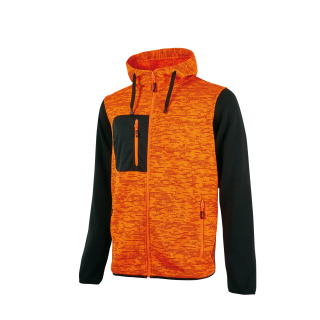 Sweat zippé à capuche Rainbow UPEY174 - Orange Fluo personnalisable - Vue de face