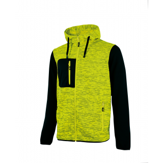 Sweat zippé à capuche Rainbow UPEY174 - Yellow Fluo personnalisable - Vue de face