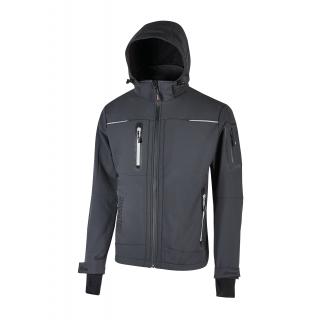 Veste softshell Space homme UPFU187 - Asphalt Grey personnalisable - Vue de face