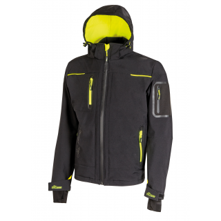 Veste softshell Space homme UPFU187 - Black Carbon personnalisable - Vue de face