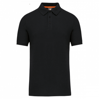 Polo écoresponsable homme WK207 - Black personnalisable - Vue de face