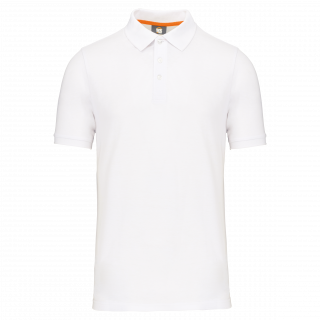 Polo écoresponsable homme WK207 - White personnalisable - Vue de face