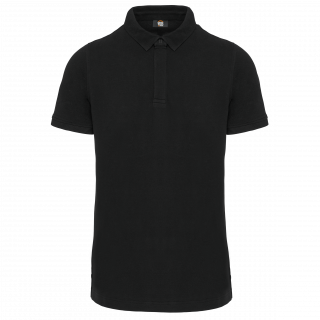Polo col boutons pression manches courtes homme WK225 - Black personnalisable - Vue de face