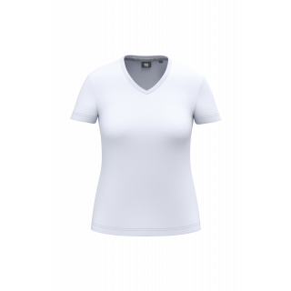 T-shirt écoresponsable col V antibactérien femme WK317 - White personnalisable - Vue de face