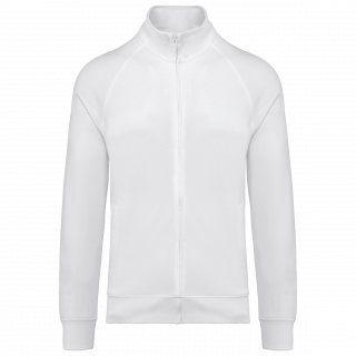 Veste molleton coton manches raglan unisexe WK406 - White personnalisable - Vue de face