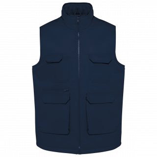Gilet polycoton multipoches rembourré unisexe WK607 - Navy personnalisable - Vue de face
