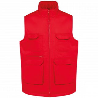 Gilet polycoton multipoches rembourré unisexe WK607 - Red personnalisable - Vue de face