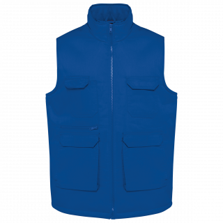 Gilet polycoton multipoches rembourré unisexe WK607 - Royal Blue personnalisable - Vue de face