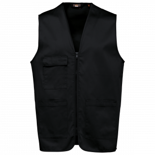 Gilet polycoton multipoches unisexe WK608 - Black personnalisable - Vue de face
