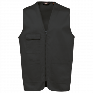 Gilet polycoton multipoches unisexe WK608 - Dark Grey personnalisable - Vue de face
