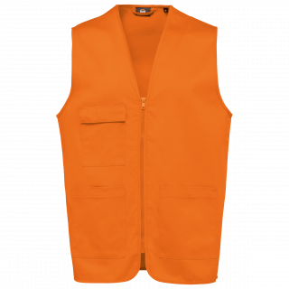 Gilet polycoton multipoches unisexe WK608 - Orange personnalisable - Vue de face
