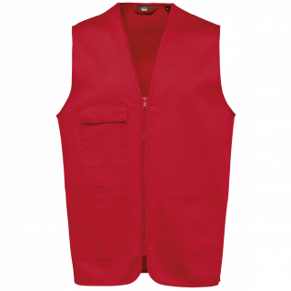 Gilet polycoton multipoches unisexe WK608 - Red personnalisable - Vue de face
