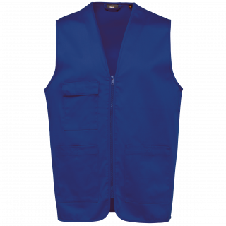 Gilet polycoton multipoches unisexe WK608 - Royal Blue personnalisable - Vue de face