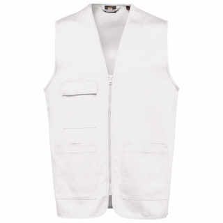 Gilet polycoton multipoches unisexe WK608 - White personnalisable - Vue de face