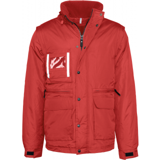 Parka workwear manches amovibles homme WK6106 - Red personnalisable - Vue de face