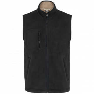 Bodywarmer polaire avec intérieur sherpa unisexe WK610 - Black personnalisable - Vue de face