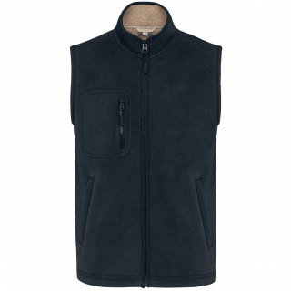 Bodywarmer polaire avec intérieur sherpa unisexe WK610 - Navy personnalisable - Vue de face