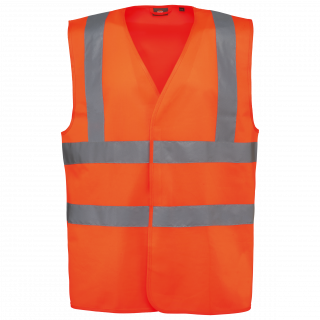 Gilet adulte haute visibilité unisexe WK616 - Hi Viz Orange personnalisable - Vue de face