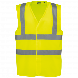 Gilet adulte haute visibilité unisexe WK616 - Hi Viz Yellow personnalisable - Vue de face