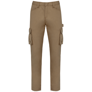 Pantalon multipoches écoresponsable homme WK703 - Camel personnalisable - Vue de face
