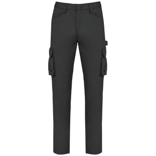 Pantalon multipoches écoresponsable homme WK703 - Dark Grey personnalisable - Vue de face