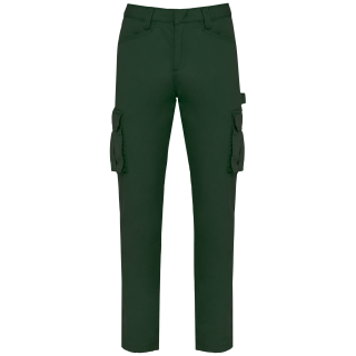 Pantalon multipoches écoresponsable homme WK703 - Forest Green personnalisable - Vue de face