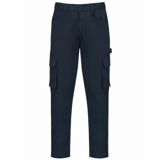 Pantalon multipoches écoresponsable homme WK703 - Navy personnalisable - Vue de face